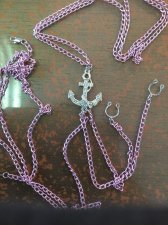 SEXY Pink Body Chain® Rhinestone Anchor PIERCED or NON PIERCED